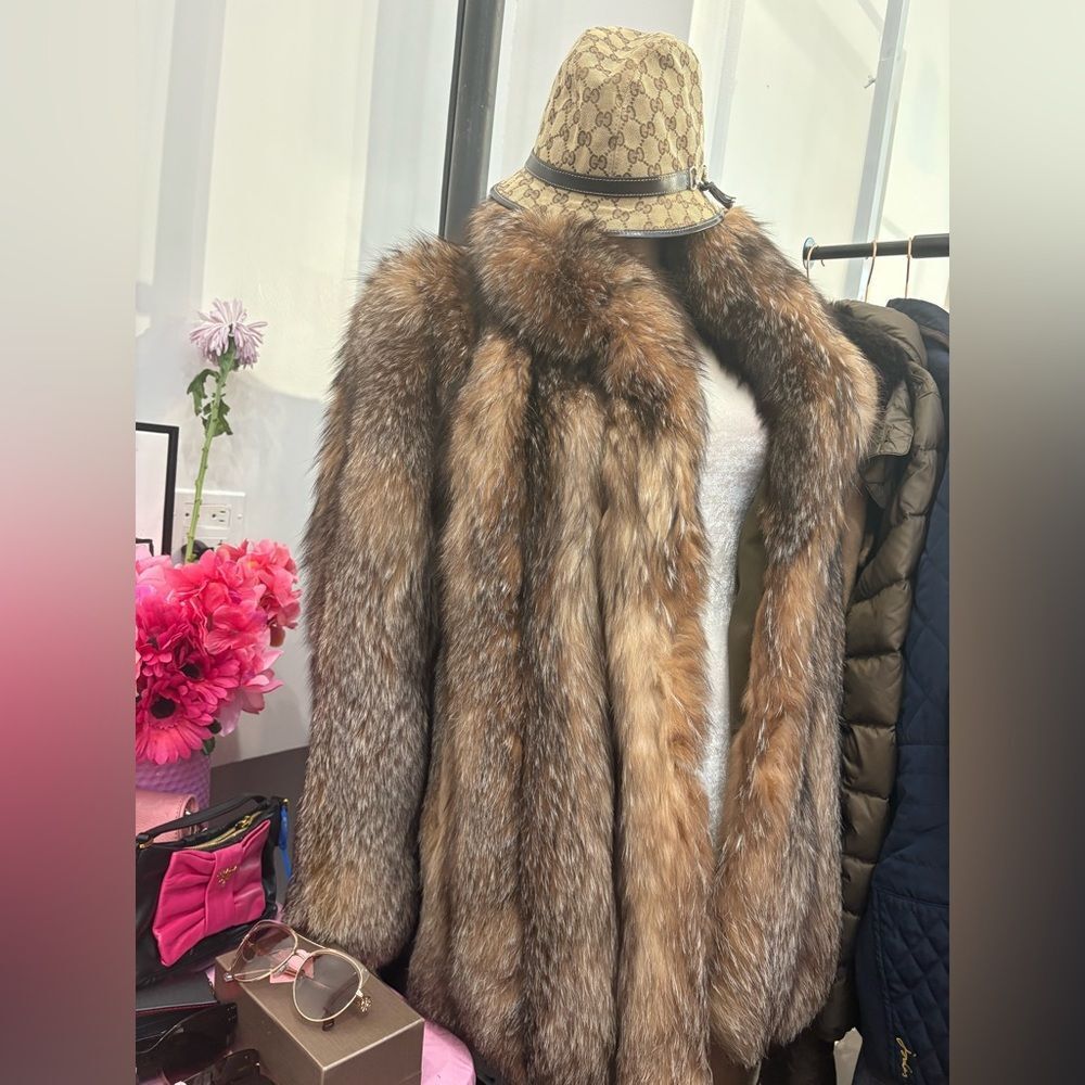 Luxurious Brown Fox Fur Coat
